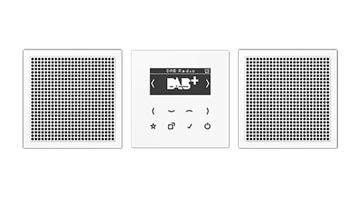 Jung Smart Radio DAB+ Set Stereo inkl. Netzteil und Lautsprecher / alpinweiß