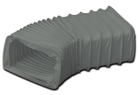 PVC-Rechteckflexschlauch grau / System 150 / Innen 222 x 92 mm - L 0,5 m / F