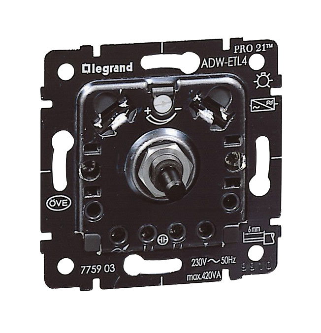 Einsatz Dimmer mit Druck-Wechselschalter ADW-LS10 1000VA Phasenanschnitt