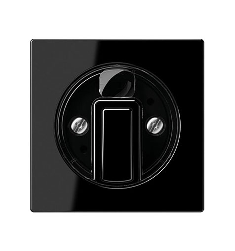 Abdeckung Drehschalter / Jalousiesteuerung / Duroplast / Schwarz glänzend