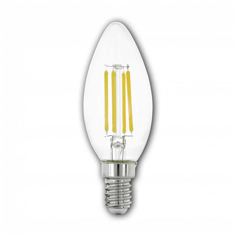 LED Filament Kerzenlampe C35 / 806 Lumen / 7W / E14 / 220-240V / 360° / 2.700K Warmweiß klar