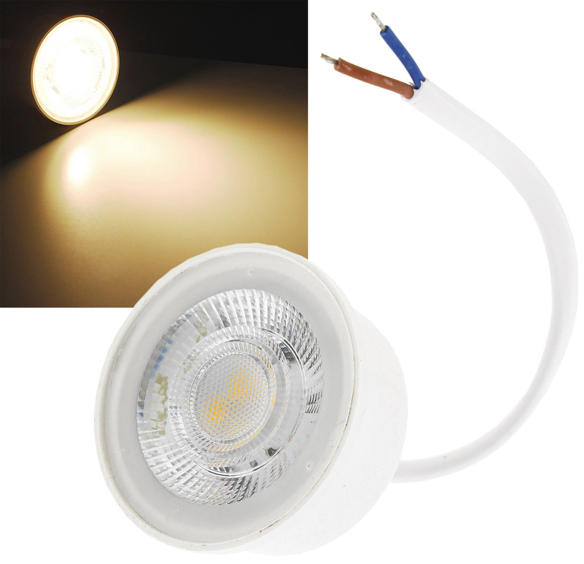 LED-Leuchtmittel Coin Piatto N5 / 370lm / 5W / 230V / 2.900 K / 38° / ww klar / 50x24mm