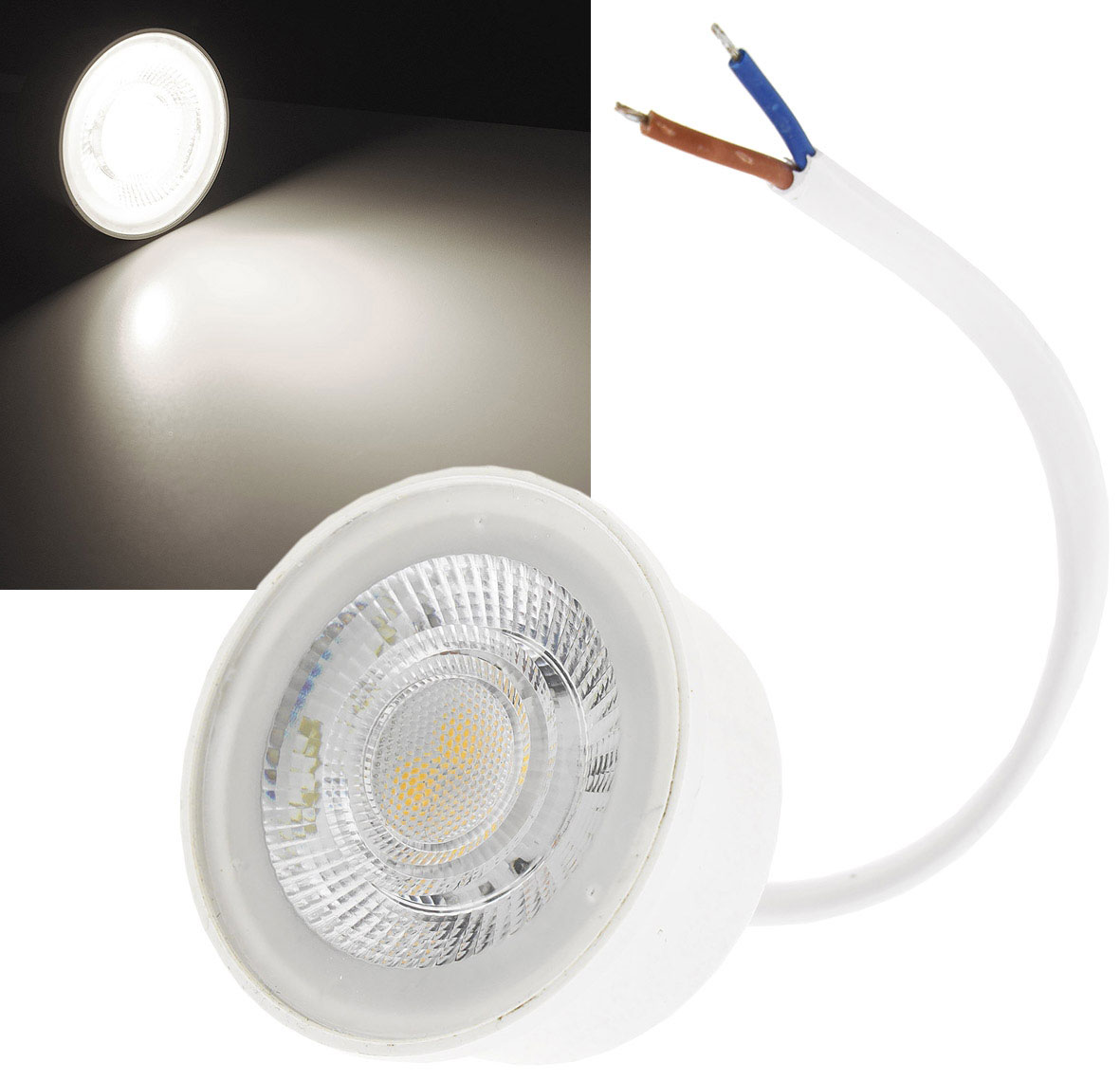 LED-Leuchtmittel Coin Piatto N5 / 380lm / 5W / 230V / 4.200 K / 38° / nw klar / 50x24mm
