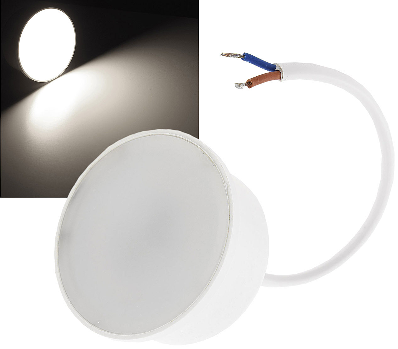 LED-Leuchtmittel Coin Piatto W7 / 550lm / 7W / 230V / 4.200 K / 120° / nw matt / 50x24mm