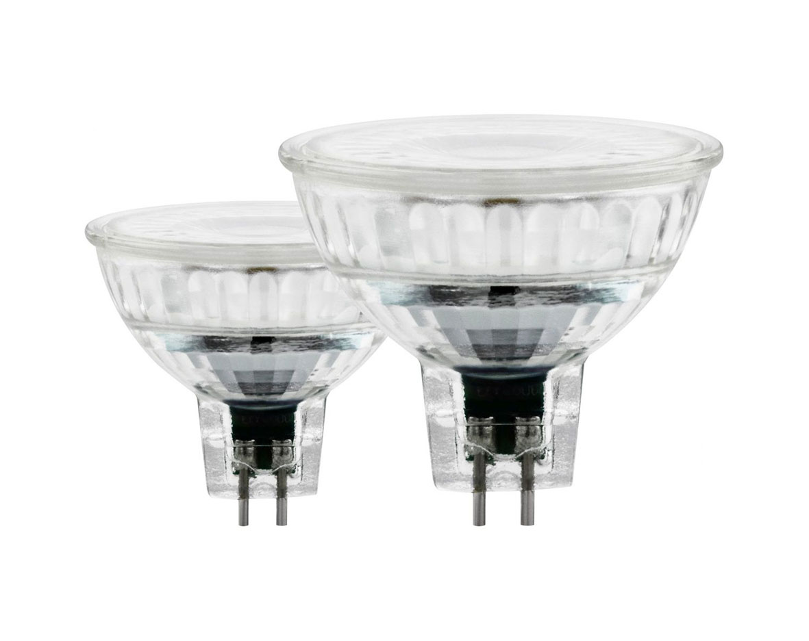 2er SET LED-Reflektorlampen MR16 / 350 Lumen / 4,5W / GU5,3 / 12V / 2.700 K / Warmweiß 