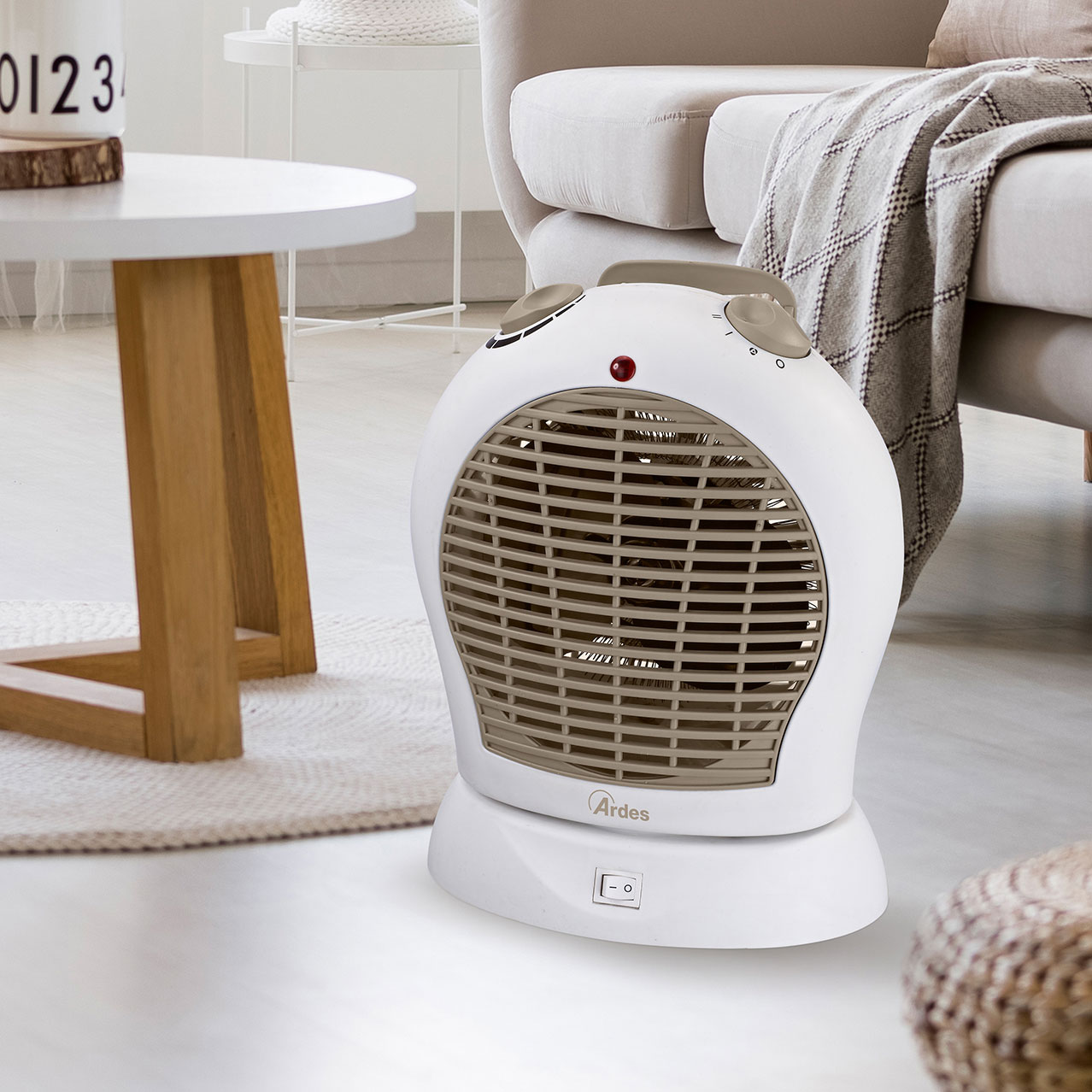 Heizlüfter BALENO SAND SWING 1.000W / 2.000W / 2 Stufen / Sommerlüftung / Thermostat / Überhitzungsschutz / Oszillation / für Räume bis zu 60m³