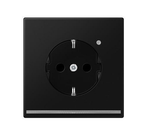 Jung Schuko-Steckdose mit LED-Licht (Thermoplast bruchsicher) Graphitschwarz Matt Serie LS