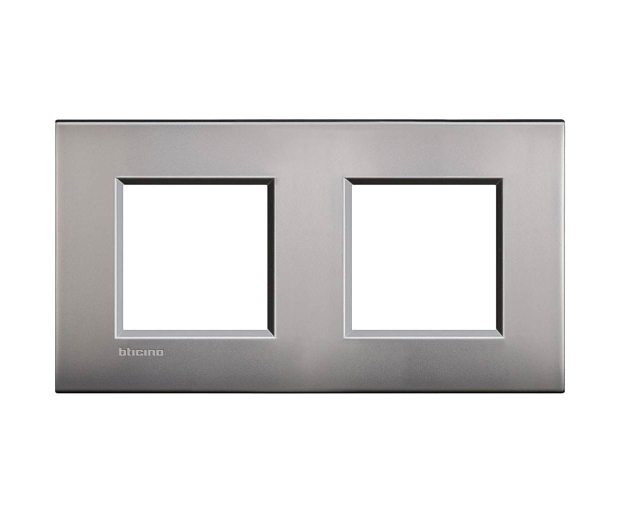 BTicino Abdeckrahmen Light Air Europe 2-fach / 2 + 2 Module / grau