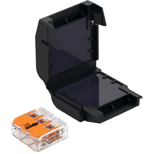 Gelbox Größe 1 | schwarz mit WAGO COMPACT-Verbindungsklemme 221-413
