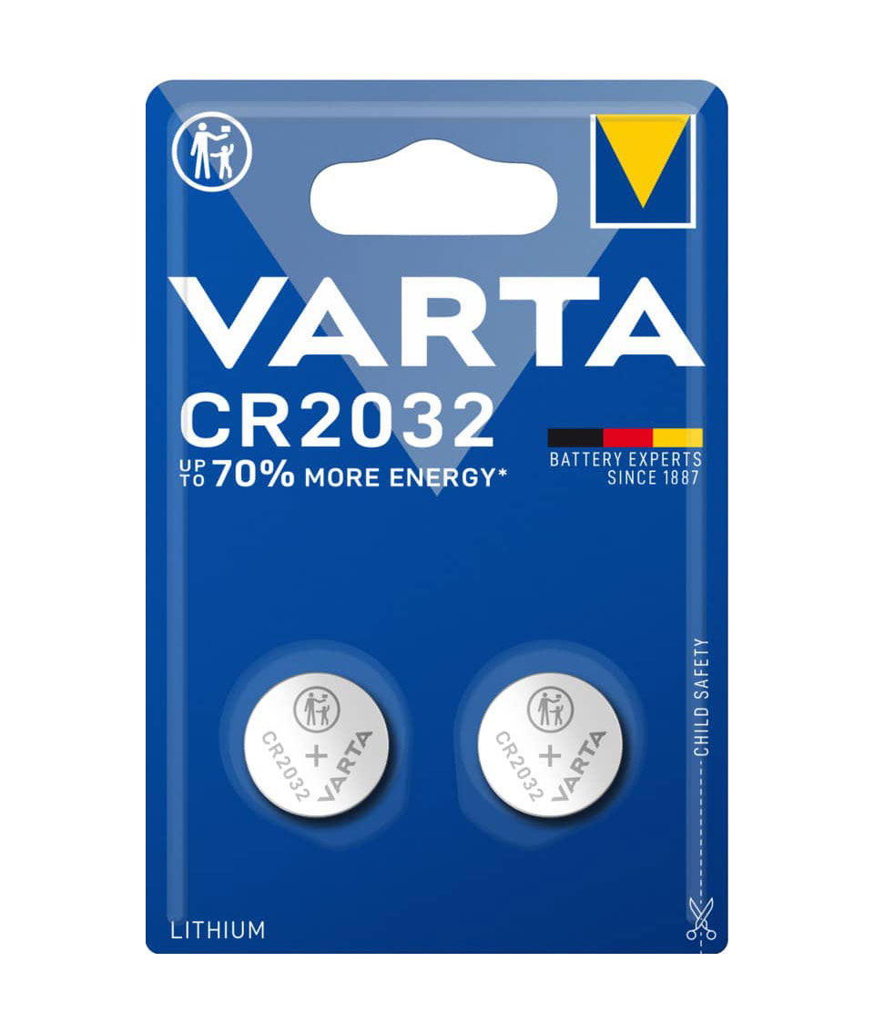 Varta Professional Electronics Knopfzelle Lithium 3,0 V / 230 mAh / 2032 / CR2032 - 2er Blister