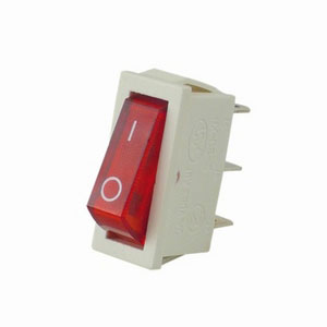 Einbau-Wippschalter beleuchtet 1-polig / 16A / 250 V~ / weiß