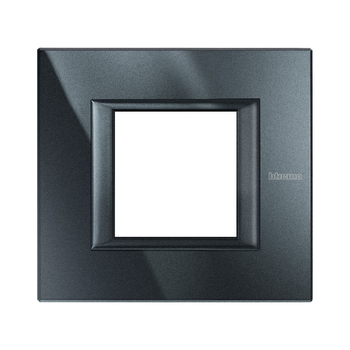Bticino Axolute Abdeckrahmen 1-fach / 2 Module / Black Aluminium