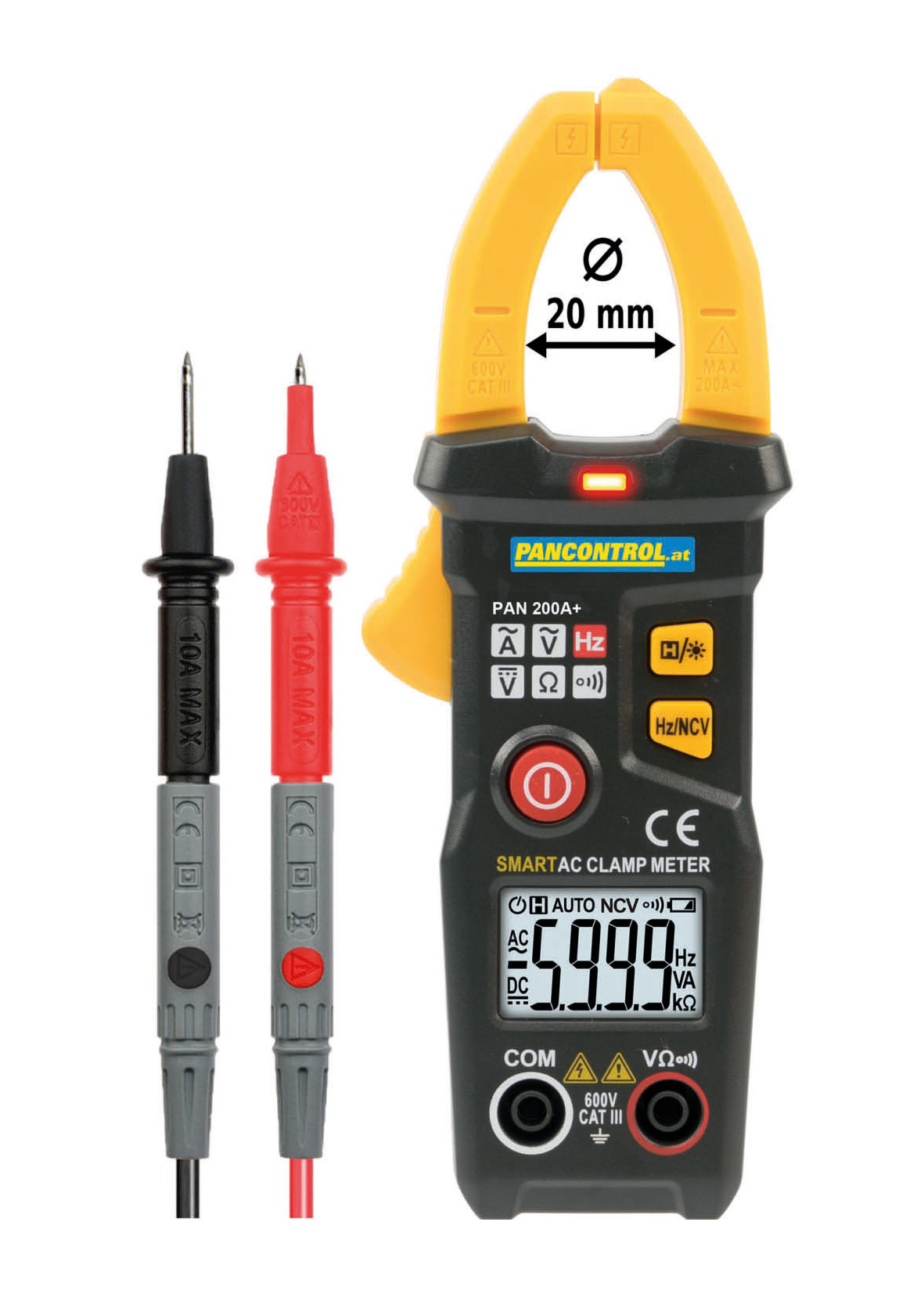 Digital-Stromzange 200A AC / 600V / mit automatischer Funktionswahl