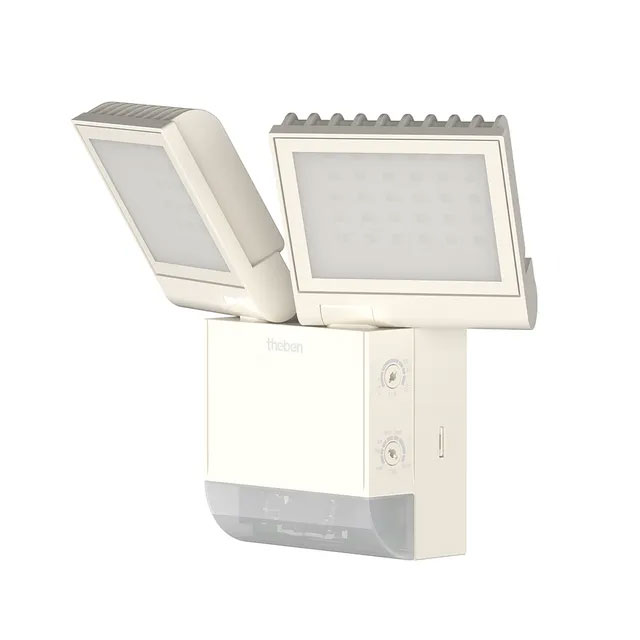 LED-Strahler theLeda 2-flammig weiß / 2 x 900 lm / 17W / 4.000K / IP55 / mit Bewegungsmelder / dreh- und schwenkbar