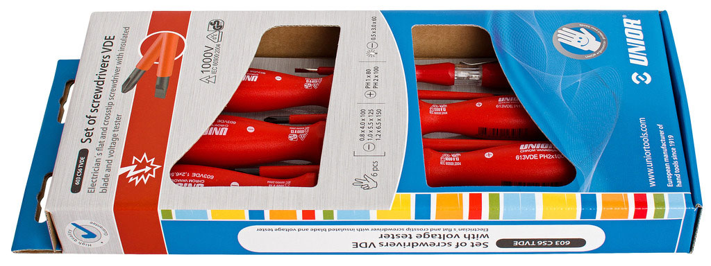 Unior Schraubendreher Set 6-teilig VDE mit Spannungsprüfer