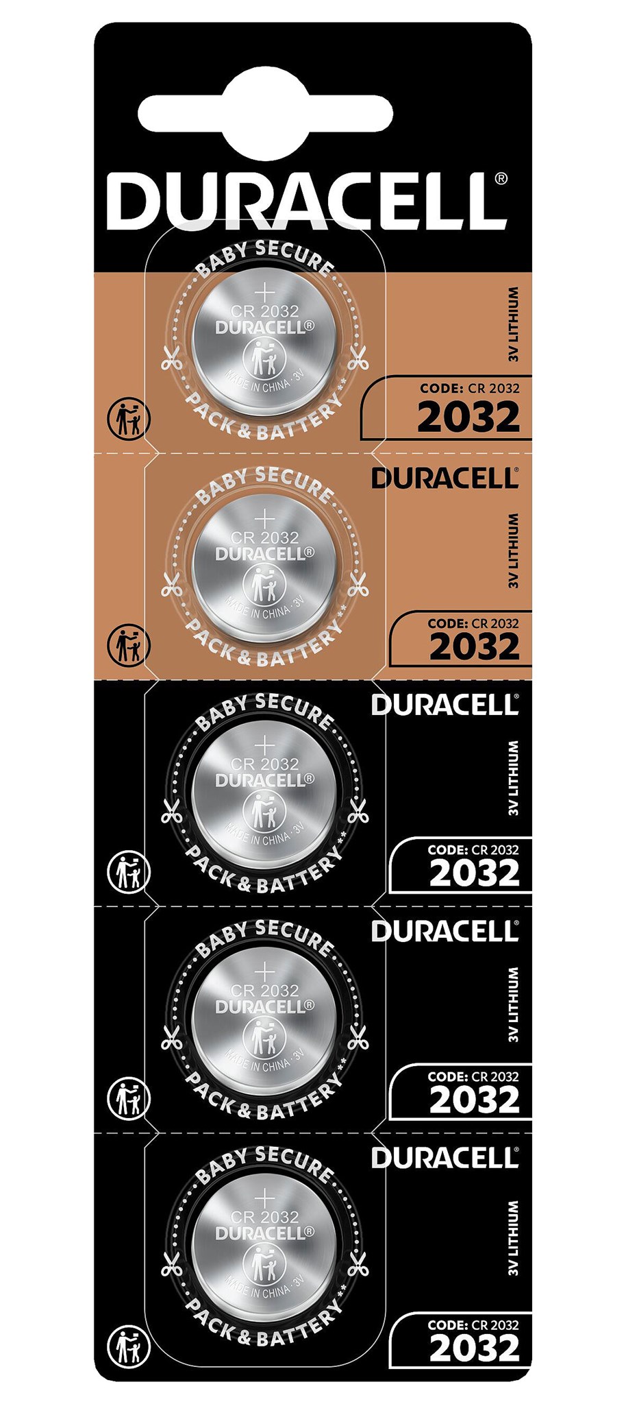 DURACELL Electronics Lithium Knopfzelle 3V / 220mAh / DL2032-CR2032 / 5er Blister