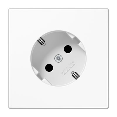 SCHUKO-Steckdose 45° / 16A / 250V / alpinweiß