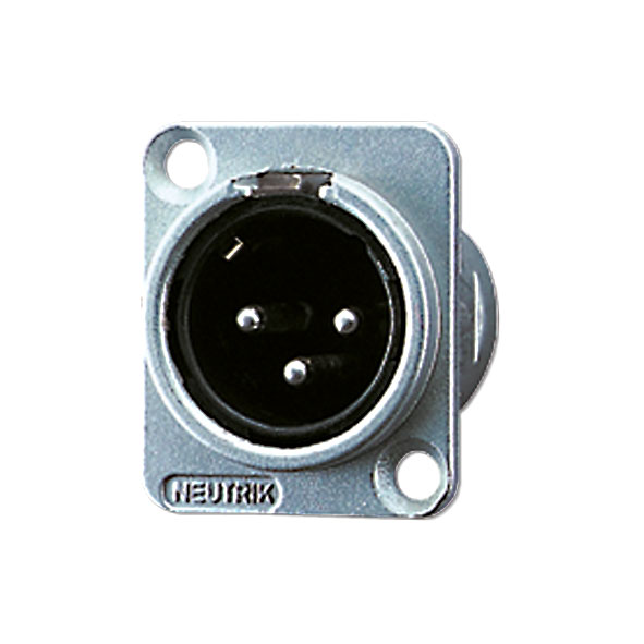 Chassisstecker XLR-Steckverbinder mit Einbaugehäuse männlich