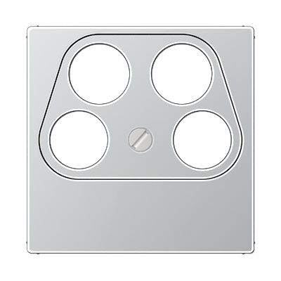 Abdeckung / Schraubbefestigung, für 4-Loch SAT-TV-Steckdose Ankaro / Thermoplast aluminium lackiert