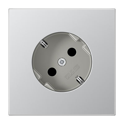 SCHUKO-Steckdose 45° / 16A / 250V / Aluminium matt
