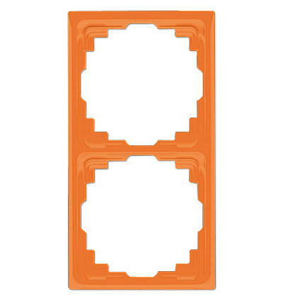 Rahmen 2-fach für Kabelkanal-Installation / waagerechte und senkrechte Kombination / Thermoplast / orange hochglänzend
