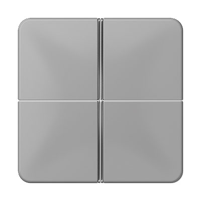 Tastensatz 4fach komplett / Thermoplast grau hochglänzend