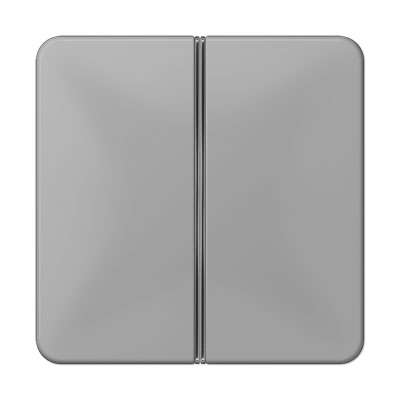 Tastensatz 2fach komplett / Thermoplast grau hochglänzend