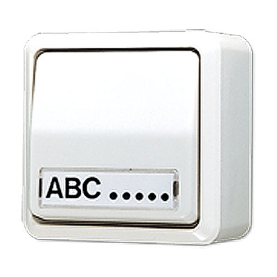 Universal Aus-Wechsel-Wippschalter 10AX, 250V / mit Schriftfeld 9 x 40 mm / alpinweiß