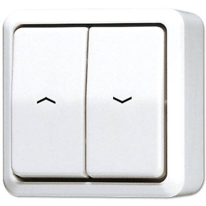 Jalousie-Wippschalter 10A, 250V / 1-polig / alpinweiß