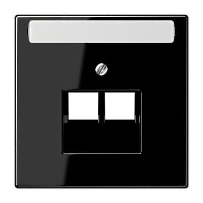 Abdeckung mit Schriftfeld / für IAE/UAE-Anschlussdosen und Datendosen (2 x 8-polig) / Thermoplast schwarz