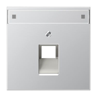 Abdeckung mit Schriftfeld für IAE/UAE-Anschlussdosen / Datendosen Cat. 6 / Aluminium