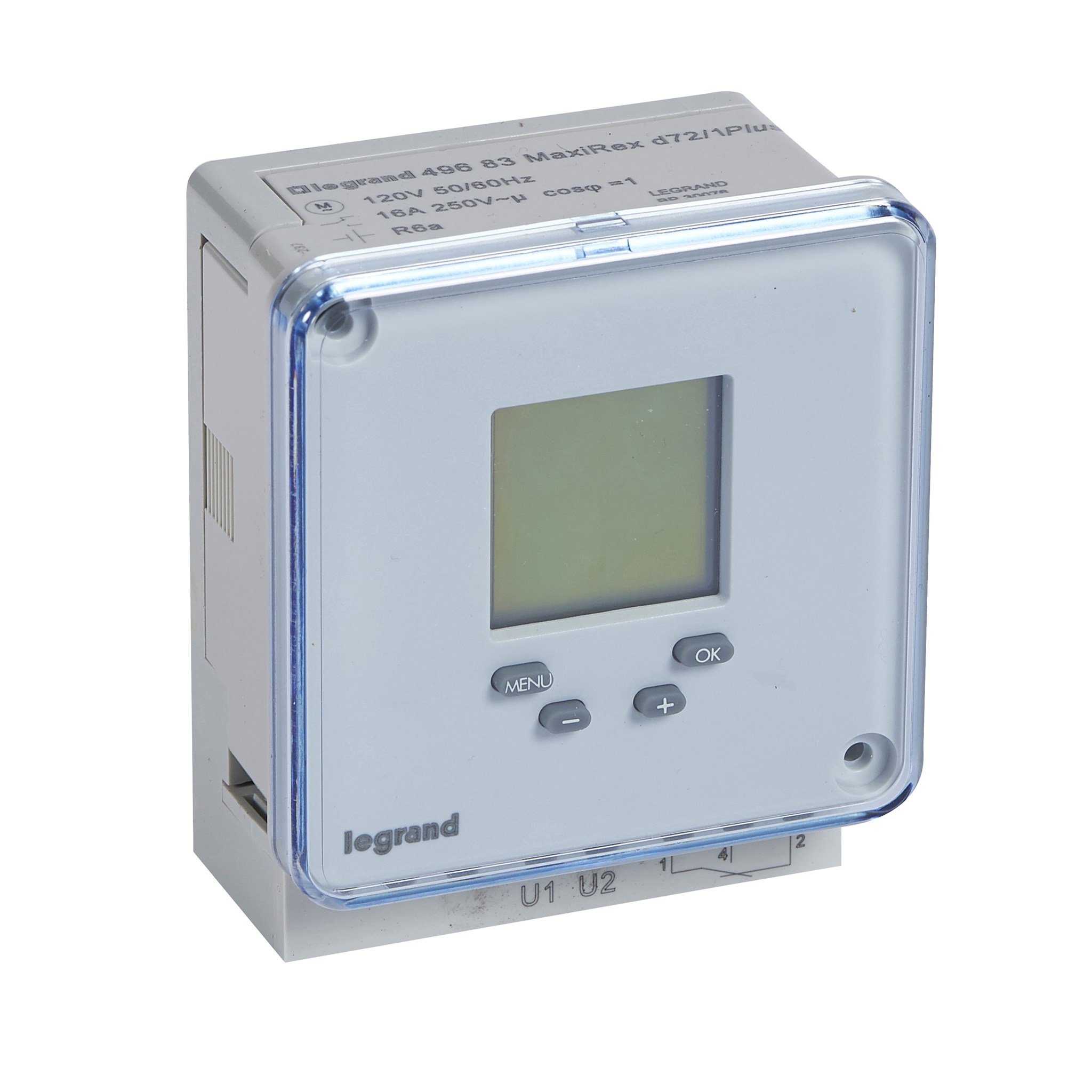 Digitale Fronttafeleinbauuhr MaxiRex D72/1 Plus 120V 50/60Hz