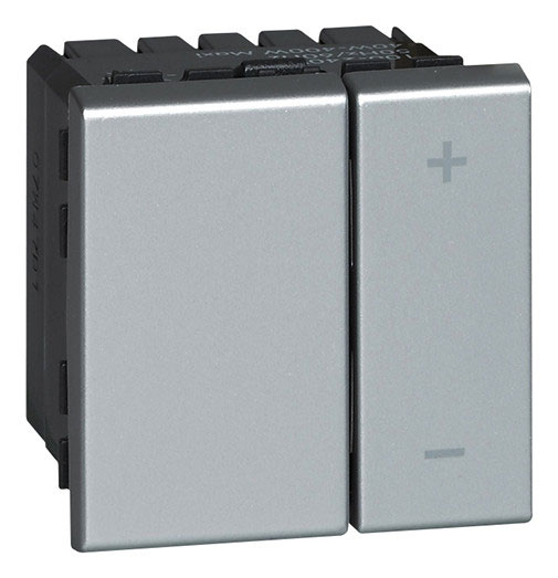 Mosaic LED-Dimmer 2-modulig / 400W / Farbe Aluminium 