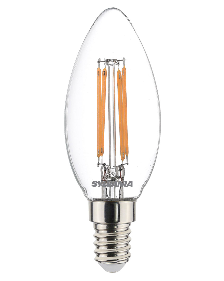 LED-Filament-Kerzenlampe ToLEDo Retro / 470lm / 4,5W / E14 / 230V / 300° / 2.700K / 827 Homelight klar