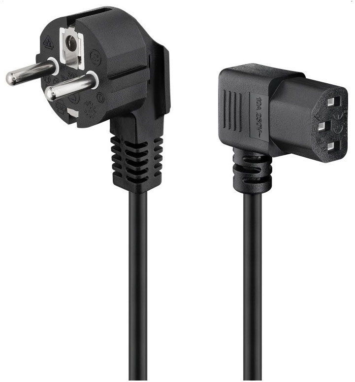 AK522 Netzkabel-Kaltgeräte C13 / 5m  / schwarz / Netzstecker 10/16A 250V
