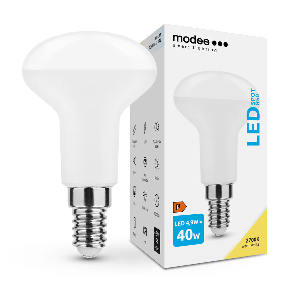 Modee Smart Lighting Reflektorlampe LED Spot R50 / 470lm / 4,9W / E14 / 110° / 2.700K / ww matt