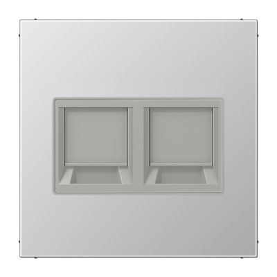 Jung Abdeckung (gerastet) für Modular-Jack-Steckbuchsen 2fach Aluminium 