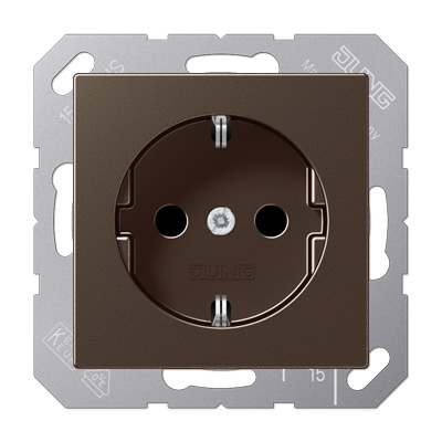Jung	Jung SCHUKO®-Steckdose / Safety+ / mokka