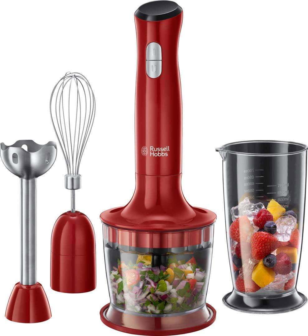 Desire 3 in 1 Stabmixer mit 2 Geschwindigkeitsstufen, abnehmbarem Edelstahl-Mixfuß und 700 ml Messbecher spülmaschinengeeignet / Zerkleinerer 500 ml Fassungsvermögen und Schneebesen / 500 Watt