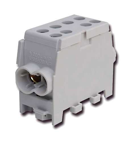 Hauptleitungs-Abzweigklemme HLAK35-1/2 M2 grau / 2 Eingänge, 2 Ausgänge / 1-polig, minimodular