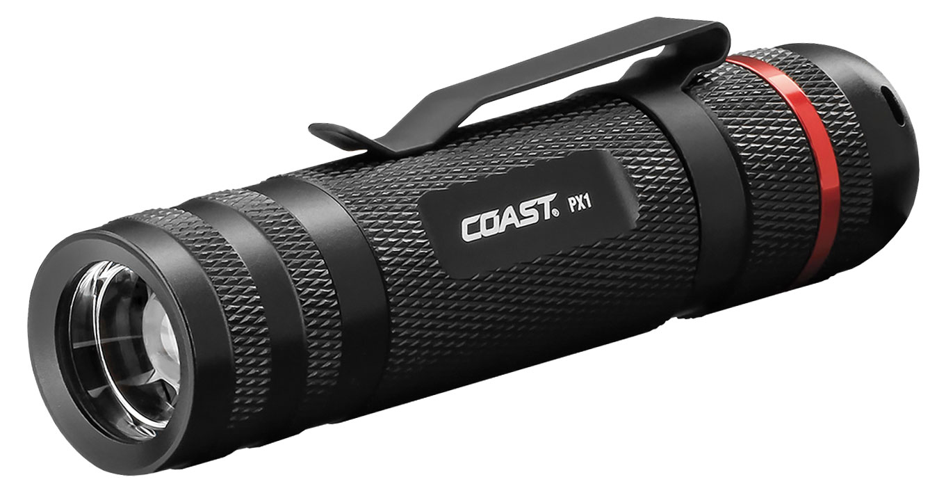 Coast PX1 LED Taschenlampe aus Aluminium mit Gürtelclip / inkl. 3xAAA / 315lm / IPX4