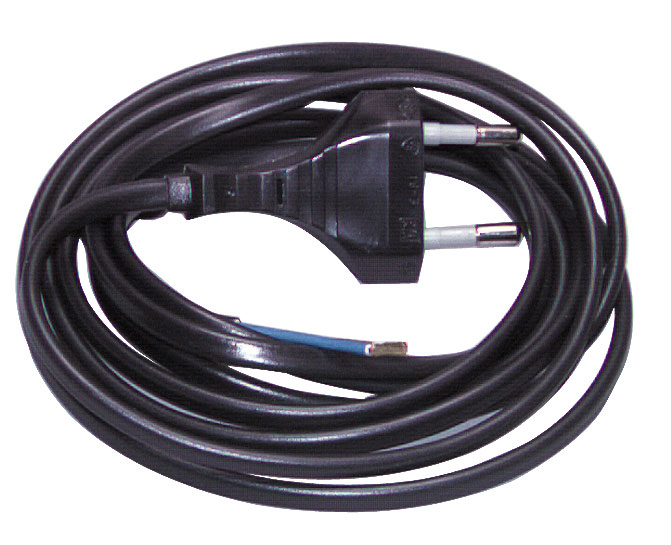 Anschlussleitung schwarz / 2x0,75 / 2 m mit Eurostecker