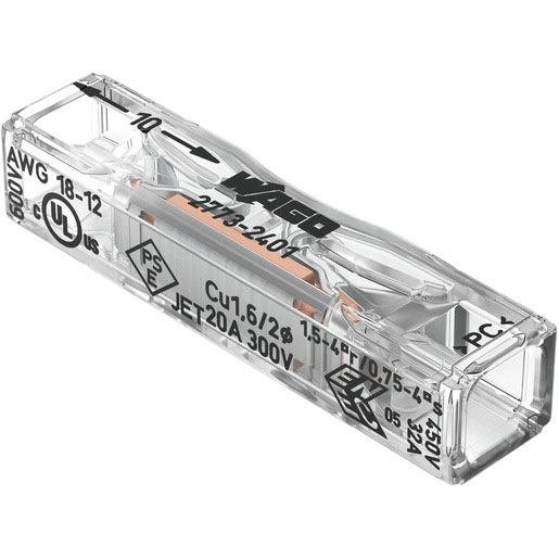 WAGO Durchgangsverbinder zum Stecken max. 4 mm² / 2 Leiter