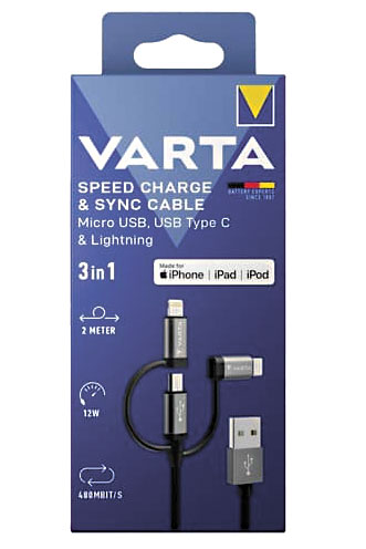 Varta Speed Charge & Sync Cable 3in1