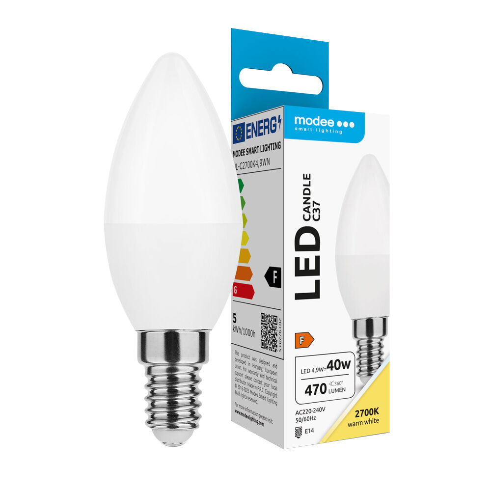 LED Kerzenlampe C37 / 470lm / 4,9W / E14 / 220-240V / 200° / 2.700K w