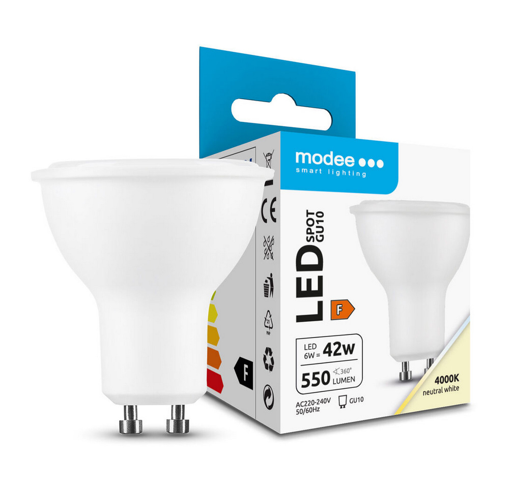 LED Spot Reflektorlampen PAR16 / 550lm / 6W / GU10 / 220-240V / 110° / 4.000K / 840 nw matt