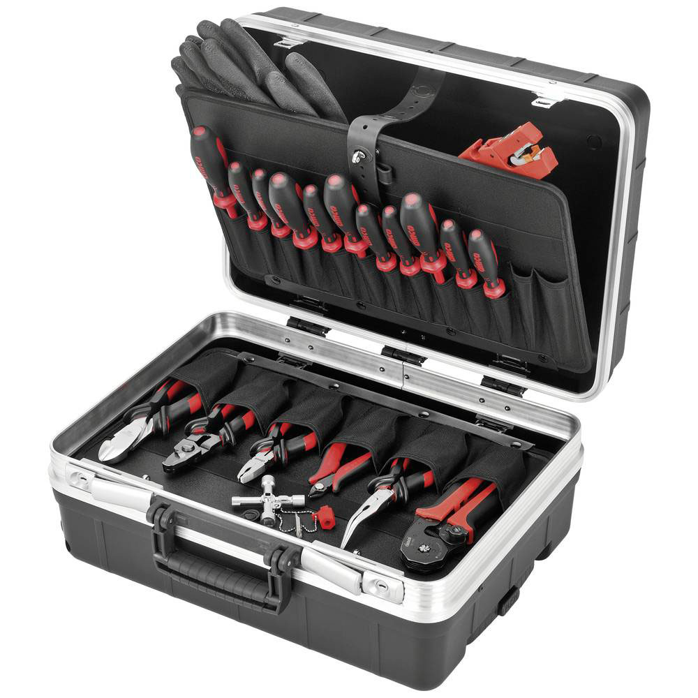 Cimco Industriekoffer PRO bestückt 21-teilig / L395 x B455 x H205 mm / mit Rollen