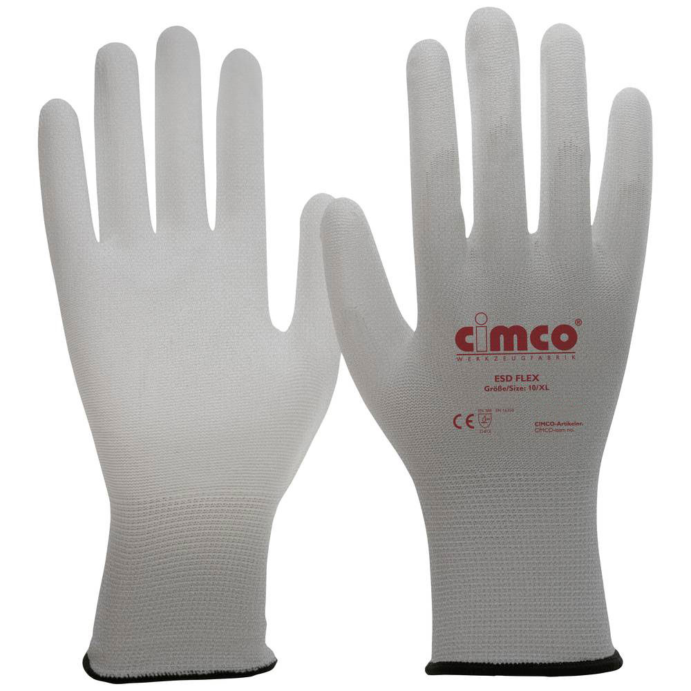 Cimco Antistatik-Handschuh ESD Flex / grau / Größe 9/L