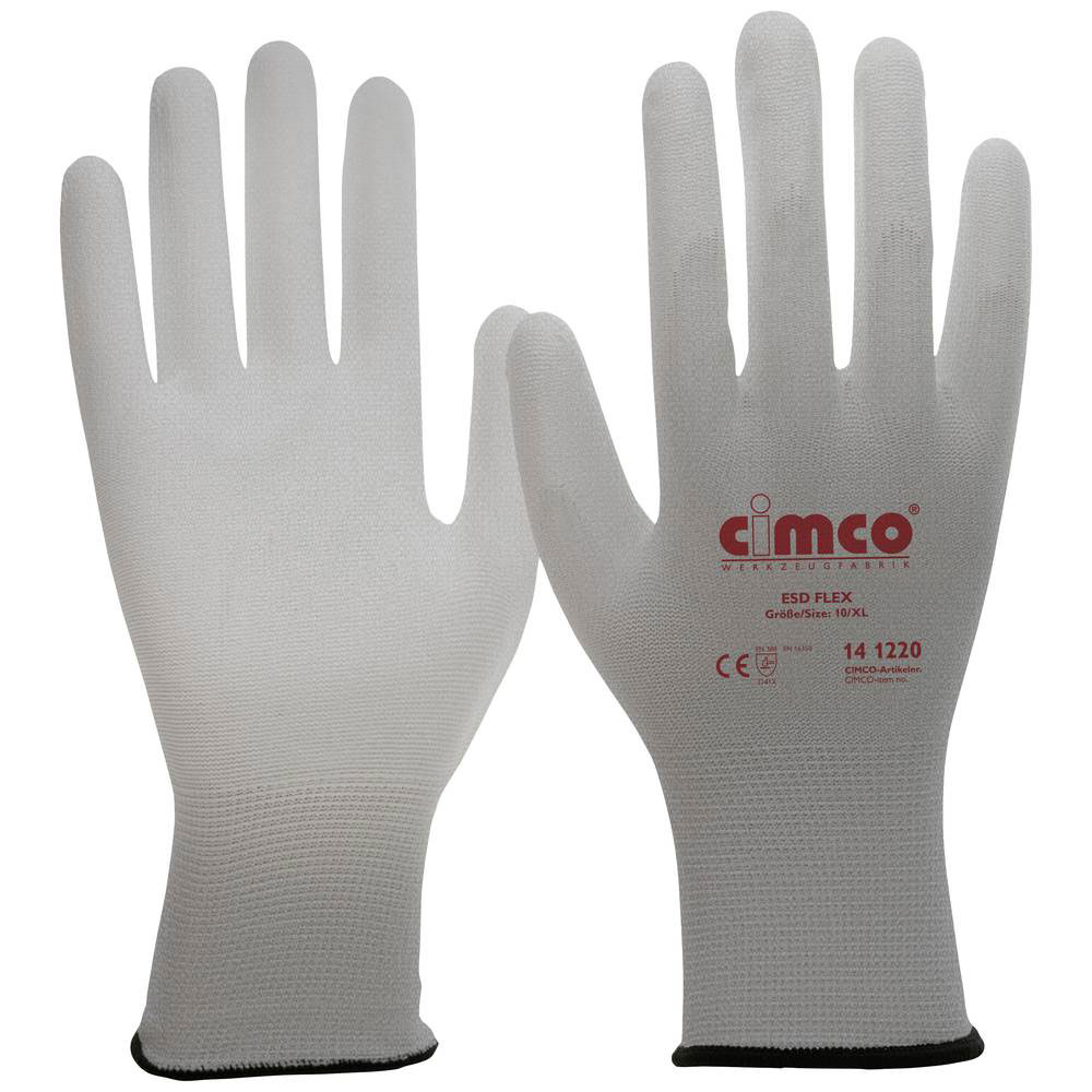 Cimco Antistatik-Handschuh ESD Flex / grau / Größe 10/XL