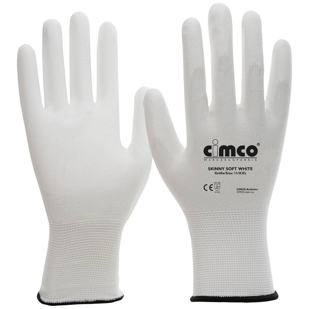 Cimco Arbeitshandschuh Skinny Soft White / weiß / Größe 8/M